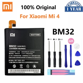 100% Оригинальный Xiao mi BM32 3000 мАч Аккумулятор Для Xiaomi Mi 4 Xiaomi4 Mi4 M4 Высококачественные Сменные Батареи Для Телефона