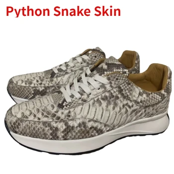 Обувь из змеиной кожи Мужская Европейская/ американская Модная спортивная и повседневная обувь из натуральной кожи Оригинального кожаного цвета, роскошная мужская обувь