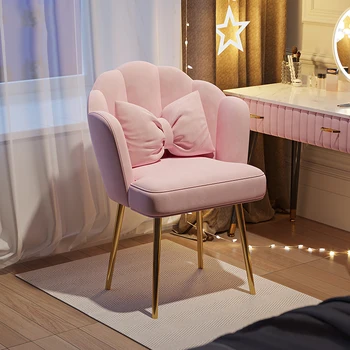 Эргономичные обеденные стулья для макияжа, стилиста, золотые ножки, уникальные минималистичные стулья, розовые, Бесплатная доставка, Silla, доступные товары для дома