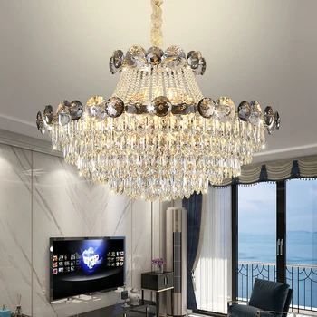Хрустальная люстра гостиная спальня роскошная современная минималистская вилла декоративная лампа 110V220V поддержка настройки