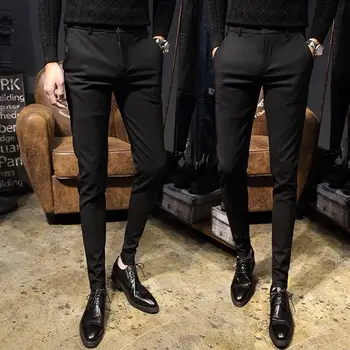 Новый весенне-летний костюм и брюки для мужчин, одежда 2023, Корейская Простая Деловая Официальная одежда, Приталенные Прямые Офисные брюки H103