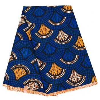 2023 Африканская Набивная Ткань Полиэфирная Восковая Ткань С Точечным Рисунком Дизайн Изысканная Мода Высококачественный Мягкий Нигерийский Настоящий Воск 6 Ярдов