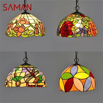 Подвесной светильник SAMAN Tiffany, современные светодиодные светильники, декоративные для домашней столовой