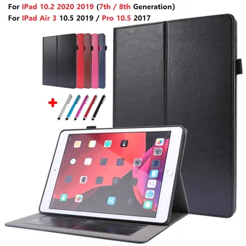 Кожаный Флип-чехол для iPad 10.2 2020 2019 Чехол-бумажник Tablet Funda для iPad 7 8 7th 8th Поколения Case Coque Air 3 10.5 Pro