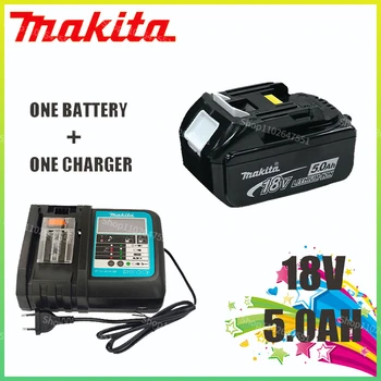 Makita 18V Battery 5000mAh Аккумуляторная Батарея Для Электроинструментов со Светодиодной Литий-ионной Заменой LXT BL1860B BL1860 BL1850 + Зарядное устройство 3A
