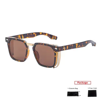 квадратные солнцезащитные очки mimiyou в стиле панк с заклепками, женские Модные Винтажные солнцезащитные очки, Мужские Крутые Модные очки бренда UV400, оттенки очков