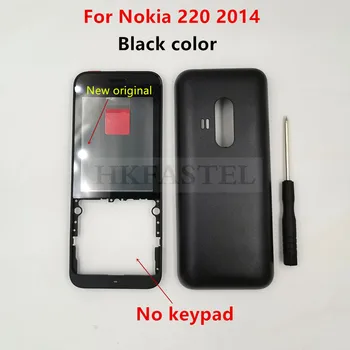 Для Nokia 220 2014 года, одинарная двойная карта RM-969, новый оригинальный корпус мобильного телефона, передняя задняя крышка, без чехла для клавиатуры