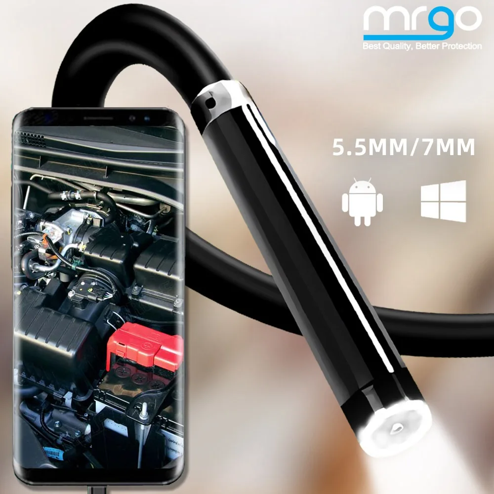 7-миллиметровая Эндоскопическая камера Android Водонепроницаемый светодиодный эндоскоп Micro USB для телефона смартфона для Micro USB Type C 5-миллиметровая Эндоскопическая камера