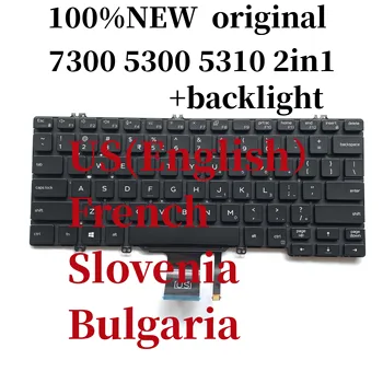 100% НОВЫЙ Французский Болгария Словения Для DELL Latitude 7300 5300 5310 клавиатура 2в1 с подсветкой DLM18G3