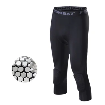 Мужские леггинсы, спортивные штаны для бега из лайкры длиной 3/4, компрессионные колготки для тренировок в тренажерном зале, мужские фитнес-колготки