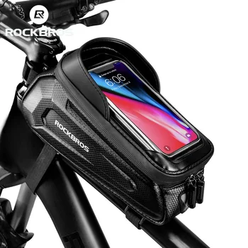 Рама непромокаемой велосипедной сумки ROCKBROS, Передняя верхняя труба, велосипедная сумка, Светоотражающий чехол для телефона, сумка с сенсорным экраном, аксессуары для MTB велосипедов