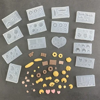 Силиконовая форма для самостоятельного моделирования Мини-полимерной глины Food Play, коллекция круассанов, бисквитов, формы из эпоксидной смолы, товары для рукоделия