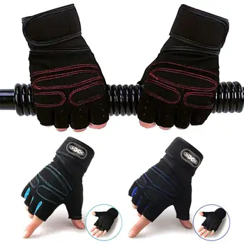 1 Пара тренировочных перчаток для тяжелой атлетики с защитой от скольжения на половину пальцев, гантели, pesas gimnasiosurf