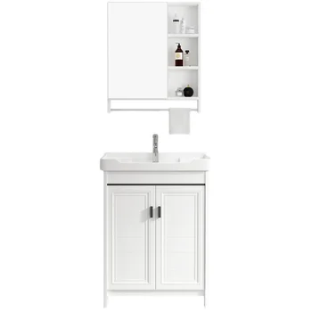 Алюминиевый умывальник, комбинированный шкаф для ванной комнаты, керамический встроенный современный минималистичный умывальник