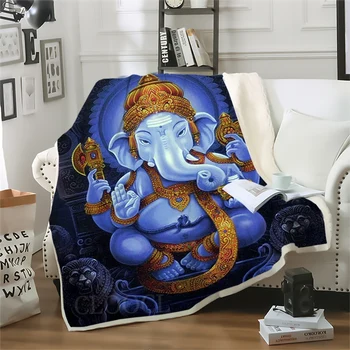 Двухслойное Одеяло God of Wisdom Ganesha С 3D Принтом, Одеяла, Мода для Подростков, Украшение Дома, Постельные Принадлежности, Стиль Мечты для Взрослых