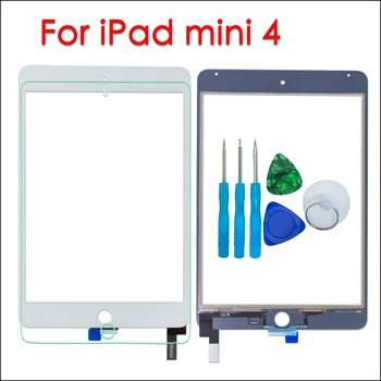 100% Протестировано Для iPad mini 4 A1538 A1550 Замена передней стеклянной панели с Сенсорным экраном На Закаленное Стекло + Инструменты
