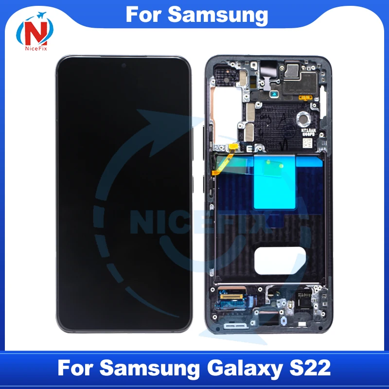 AMOLED Для Samsung Galaxy S22 ЖК-дисплей С Рамным Дисплеем Сенсорный Экран Дигитайзер Для Samsung S22 5G LCD S901B S901B/DS S901U