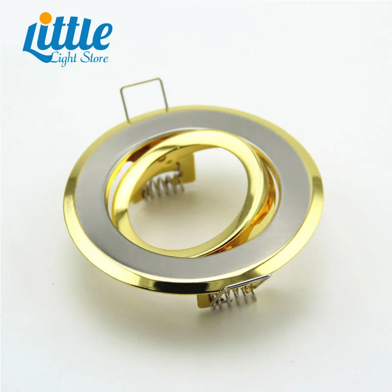 GU10 MR16 Держатель лампы, вспомогательная рамка для светильника, подходящая для потолочного прожектора, светодиодная золотая круглая рамка для светильника