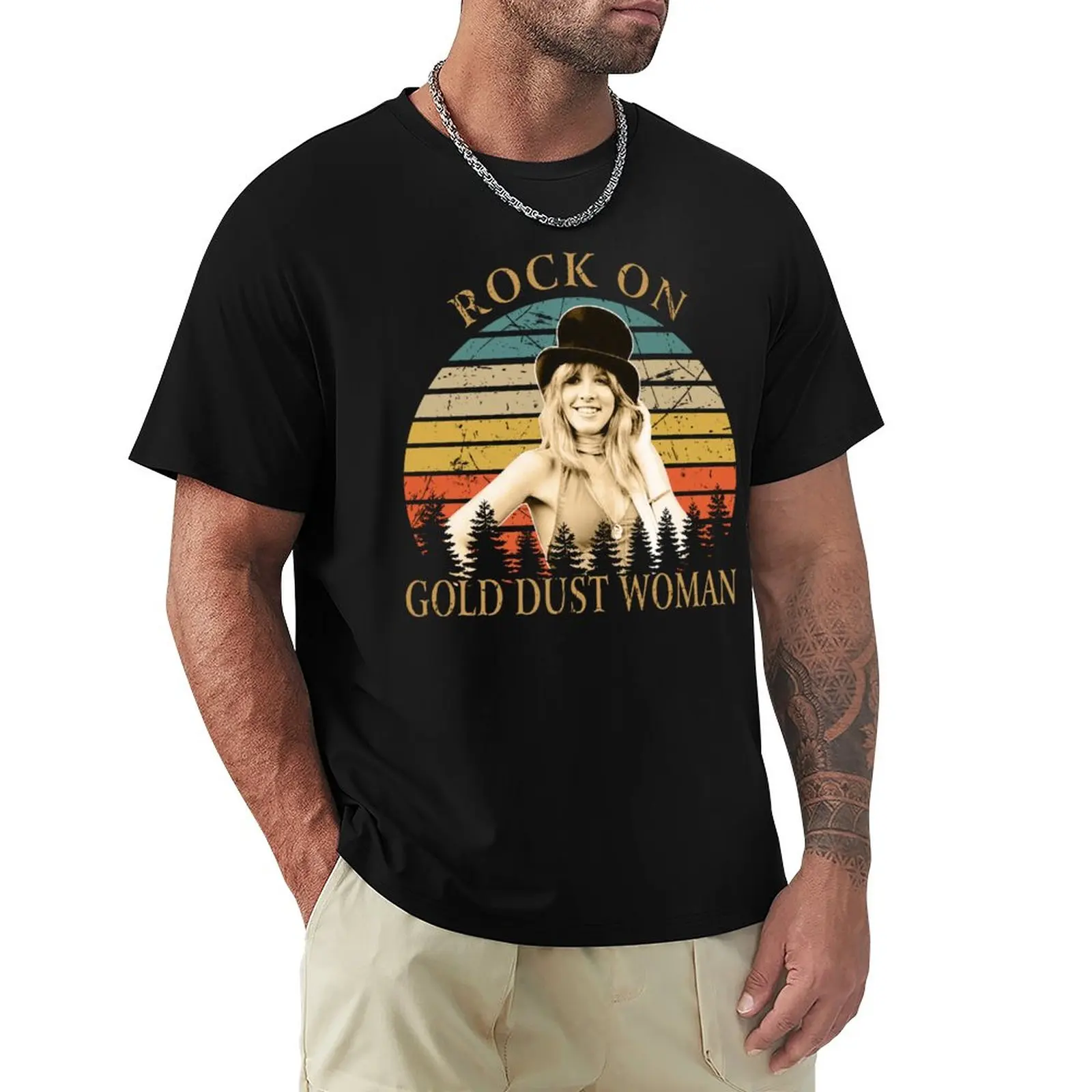Rock On Gold Dust Woman, футболка Стиви Никс Для мужчин, женская футболка для девочек, футболка с животным принтом, футболка для мальчиков, мужская футболка с рисунком