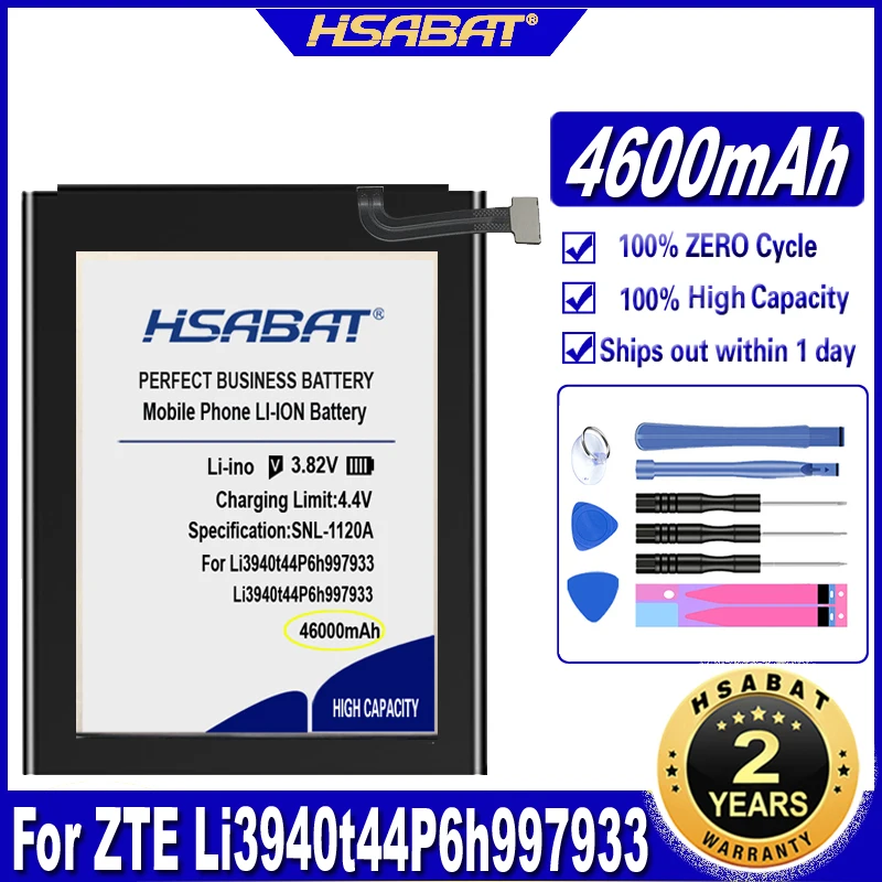 Аккумулятор HSABAT Li3940t44P6h997933 емкостью 4600 мАч для мобильного телефона ZTE