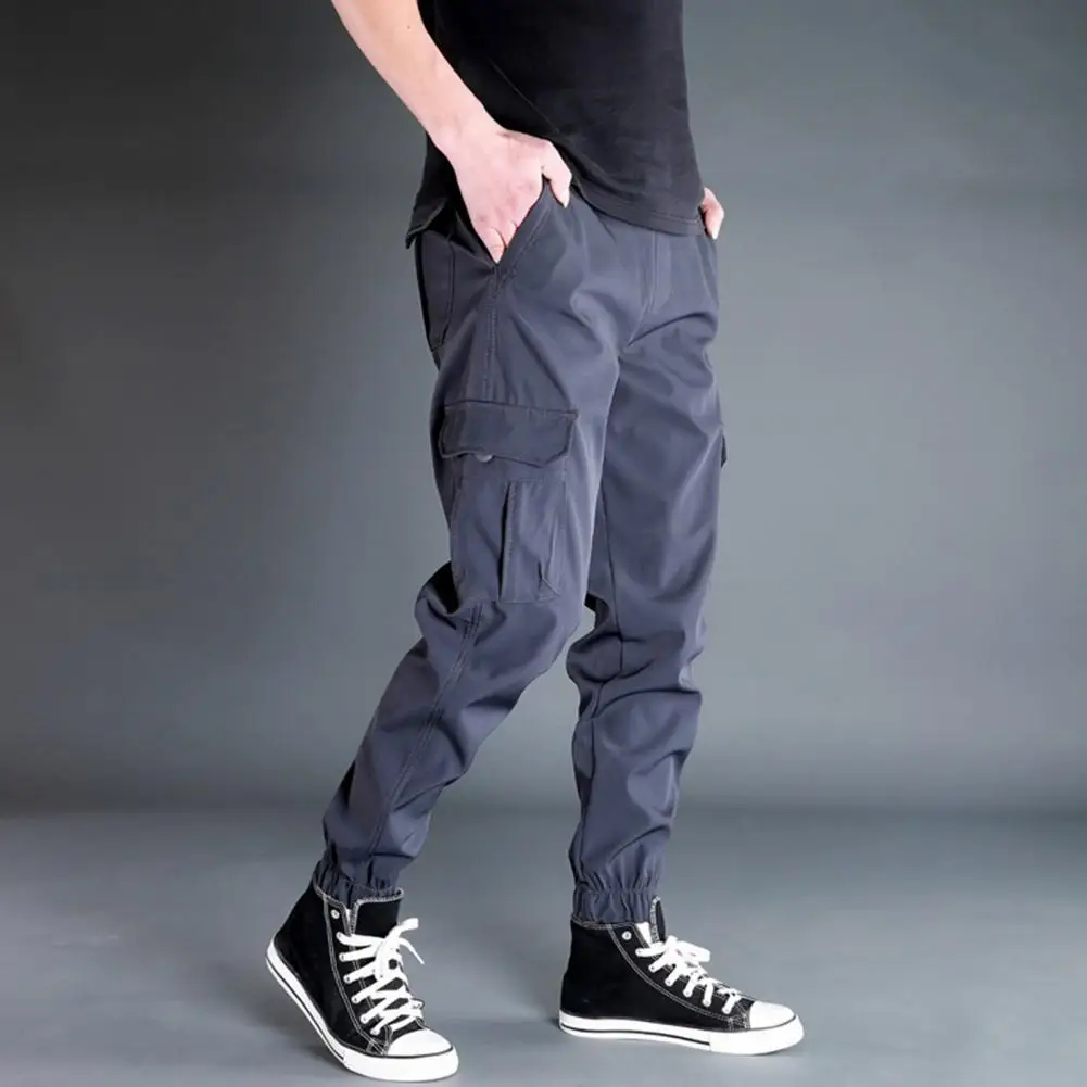Брюки для бега трусцой, стильные непромокаемые брюки-карго с завязками на щиколотках, мужские брюки, свободные брюки с завязками на щиколотках для повседневной носки