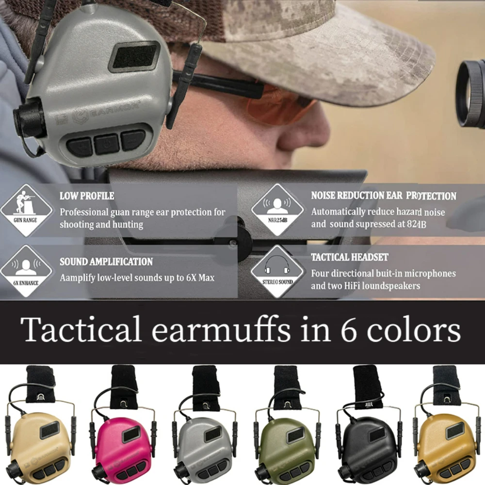 Военно-тактические наушники EARMOR M31 MOD3, электронные наушники для стрельбы, наушники для защиты слуха, Звуконепроницаемые наушники