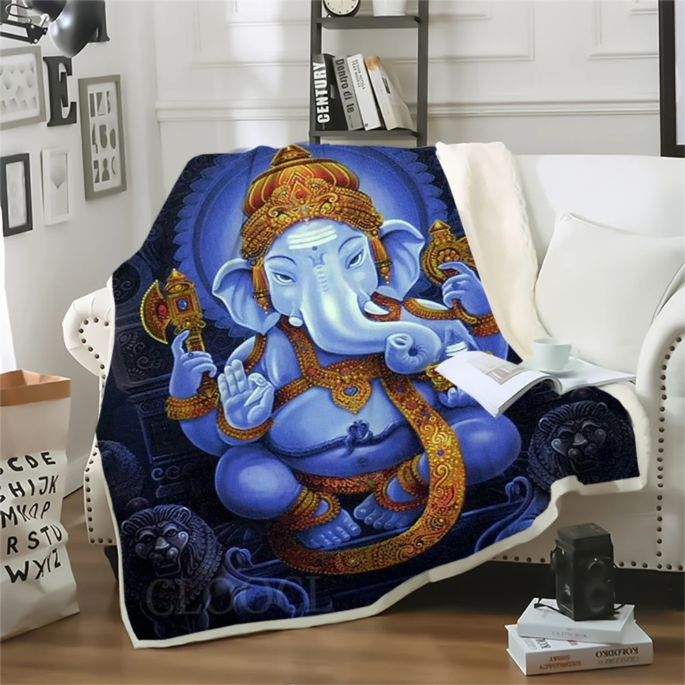 Двухслойное Одеяло God of Wisdom Ganesha С 3D Принтом, Одеяла, Мода для Подростков, Украшение Дома, Постельные Принадлежности, Стиль Мечты для Взрослых