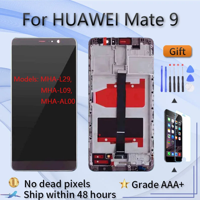 Для HUAWEI Mate 9 MHA L29 L09 AL00 ЖК-экран в сборе с сенсорным стеклом передней панели, оригинальный черный золотой белый Мокко коричневый