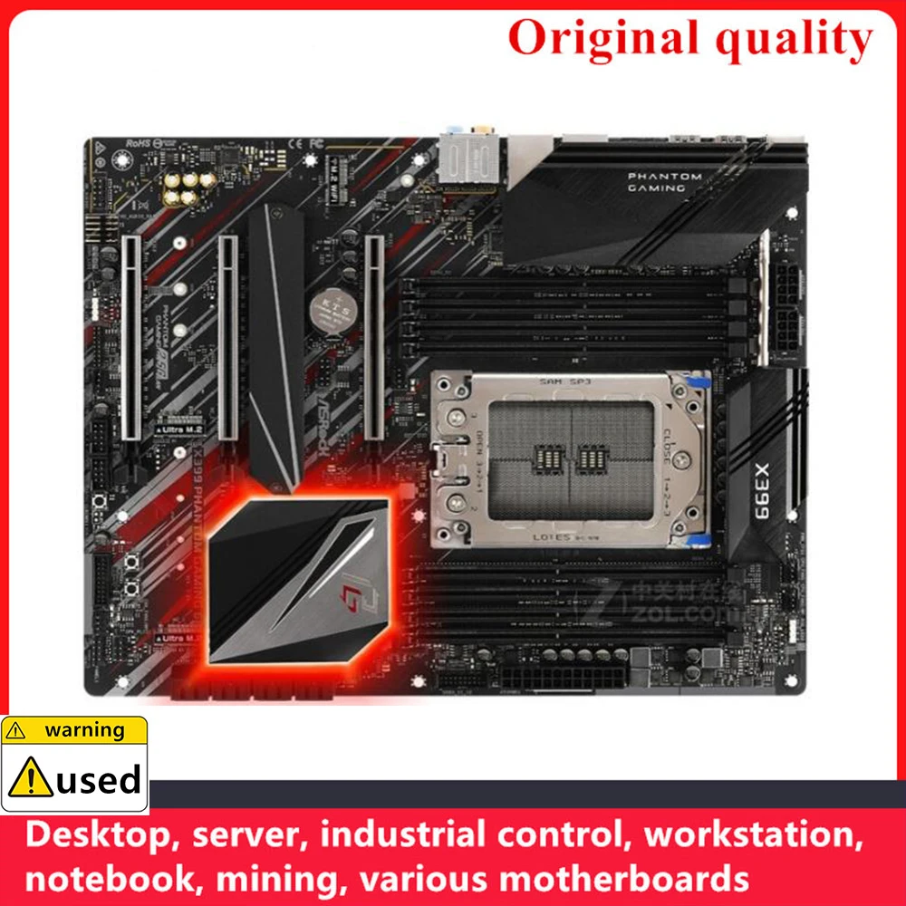 Используется для материнских плат ASROCK X399 Phantom Gaming 6 С разъемом TR4 DDR4 Для разгона AMD X399 Настольная материнская плата SATA III USB3.0
