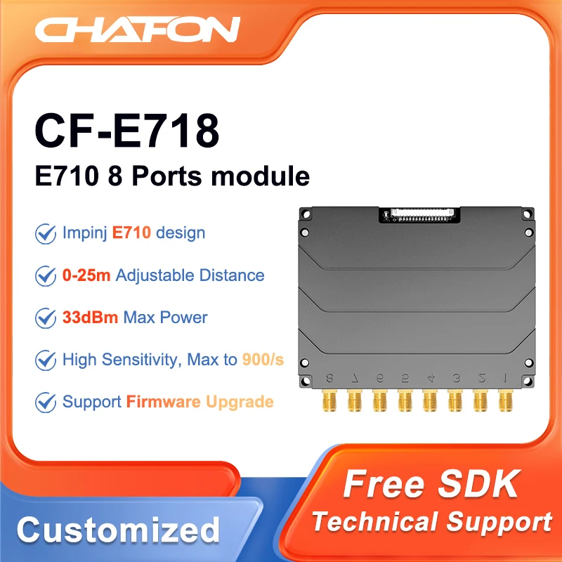 Модуль CHAFON CF-E718 rfid impinj E710, восемь антенных портов, бесплатный SDK для управления складом