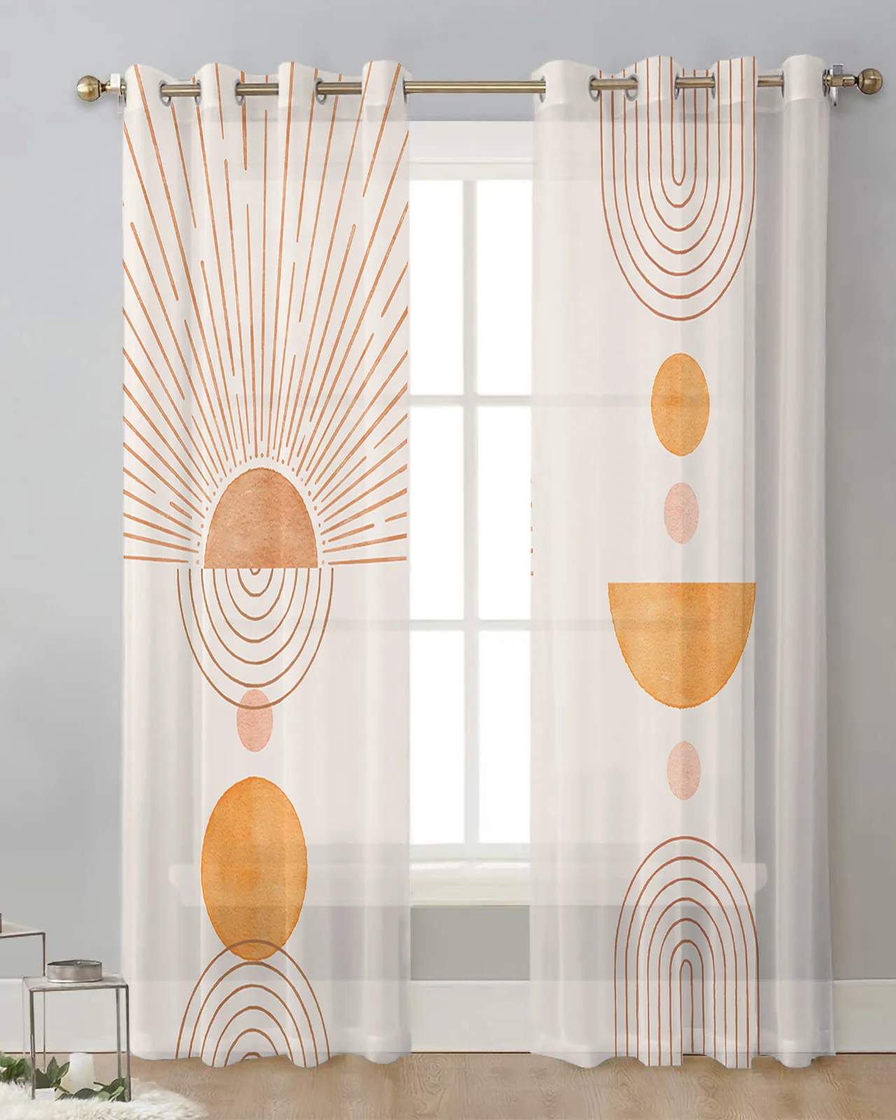 Современное минималистичное геометрическое искусство, прозрачные занавески для спальни, тюлевые занавески для гостиной, Вуалевые шторы для гостиничной кухни