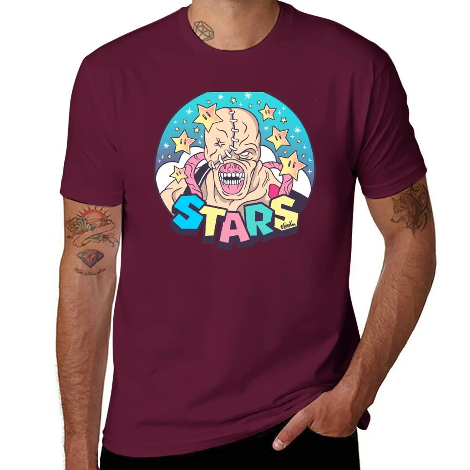 Футболка Nemesis - STARS, одежда из аниме, забавные футболки, мужские футболки, мужские футболки с рисунком, большие и высокие
