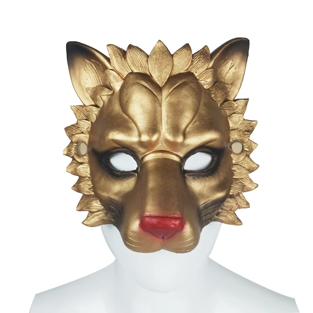 Хэллоуин Карнавал Пурим Бал-Маскарад Вечерние Искусственные Маски Животных 3D Трехмерный Золотой Лев Косплей Маска для Мужчин Женщин