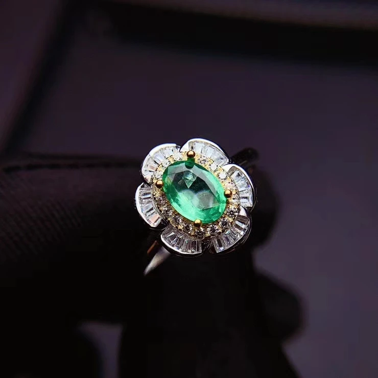 Ювелирные изделия CoLife 100% Натуральное Изумрудное Обручальное кольцо 5*7 мм с настоящим изумрудом Обручальное кольцо из серебра 925 пробы Изумрудные украшения